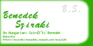 benedek sziraki business card